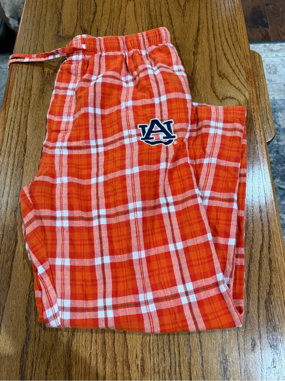 Auburn‎ Orange Plaid Lounge Joggers with Drawstring